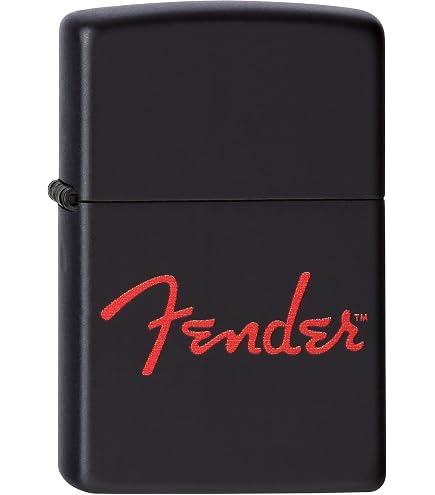 Amazon.com: Zippo Fender Guitar Long Live Rock Black Matte Lighter